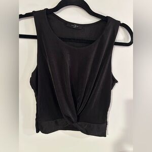 Chic Black Twist-Front Crop Top